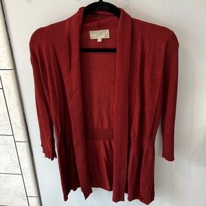 Joan Vass Red Cardigan size XS